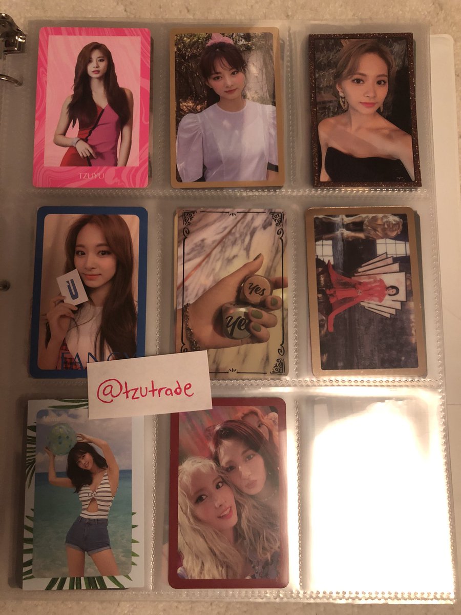 tzutrade's tweet photo. WTT
album: various twice albums 

have: nayeon jeongyeon momo jihyo mina dahyun chaeyoung tzuyu 
want: tzuyu wl anything not crossed off  

us only!! 

dm if interested! 
#TWICE @TWICE_trades @kpopthriftshop @twicetradeusa @Twicetradeonce @pctradeusa pls rt! https://t.co/ctIEppVn2Q