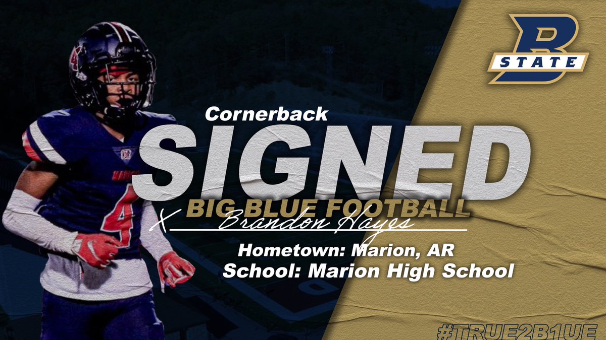 BigBlue_FB's tweet photo. Big Blue Fans, 
Please help us welcome to The Bluefield State Football family, Brandon Hayes. #RiseAbove #GOBIGBLUE #theBLUEprint #TRUE2B1UE https://t.co/oELBEQokOM