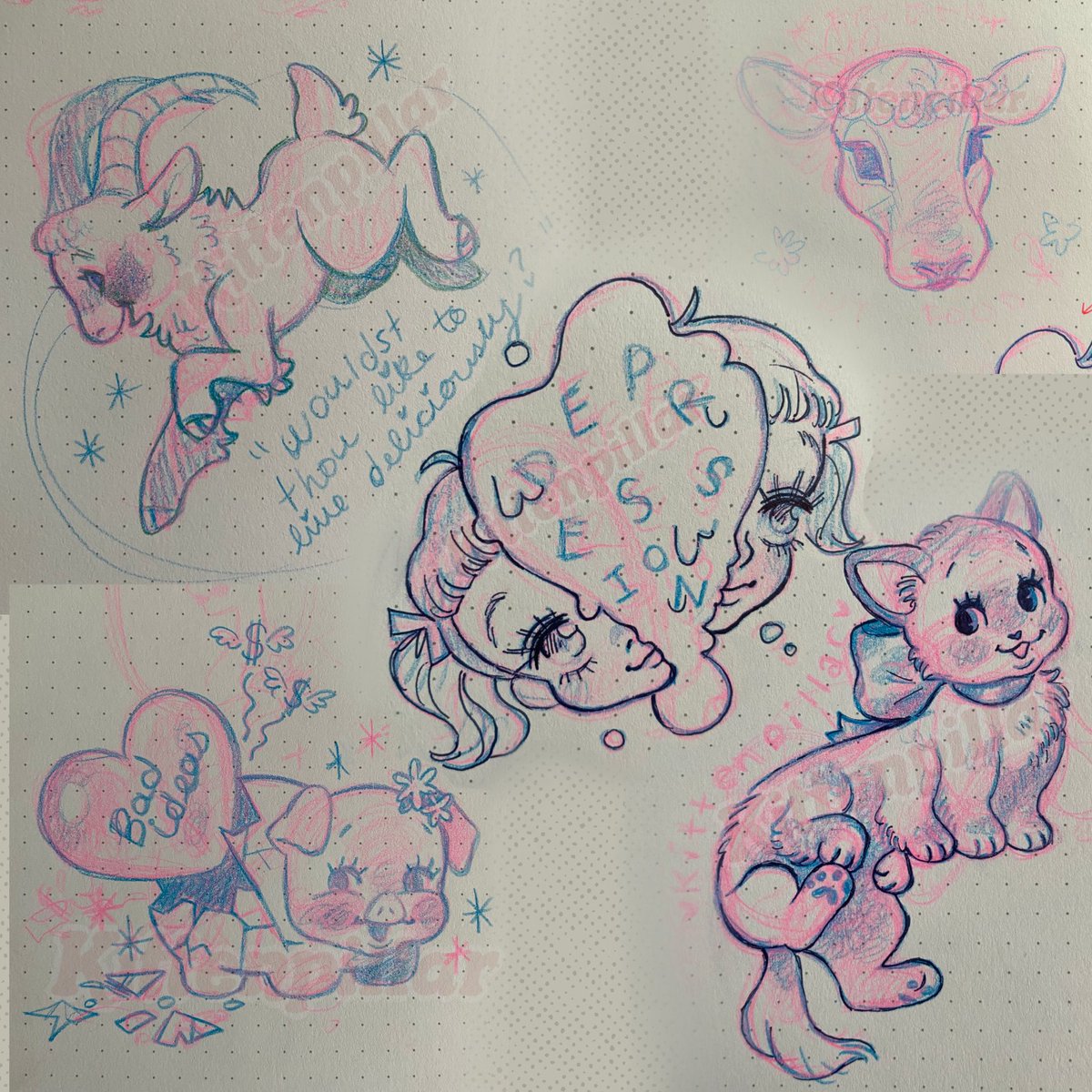 ToadallyCute's tweet photo. Some sketches for upcoming stuff! 💀 I get so tied up in my actual work that I don't make things for myself as often as I'd like &amp; they stay sketches forever but I'm DETERMINED to finish these 💪✨ https://t.co/aYuUi7AI04