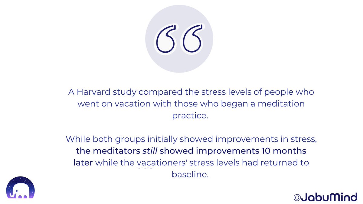 Meditation has longer lasting effects on stress than vacation! 

#jabumind #teacherlife #teachersrock #mindfulteachers #mindfulnessinschools #teachermindset #teacherwellbeingmatters #teacherhelp