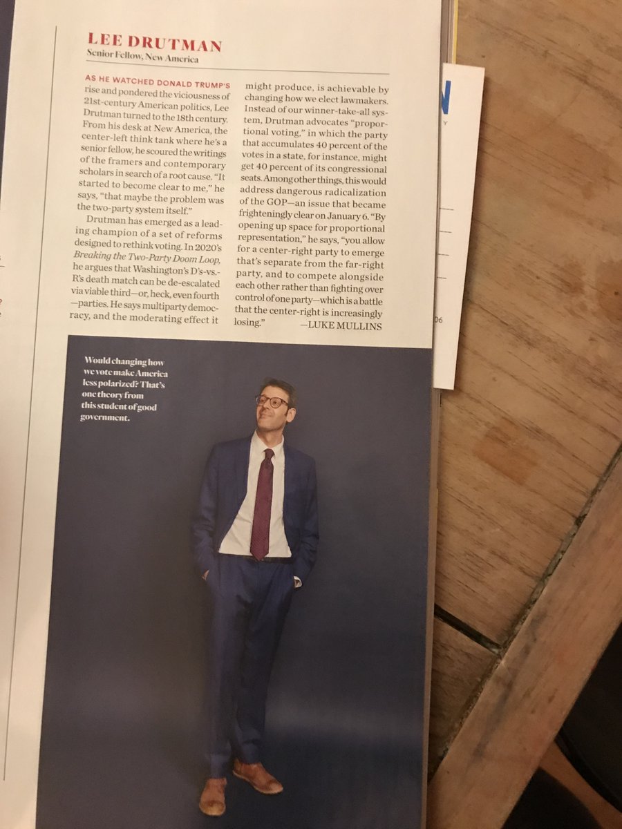 Lee Drutman (@leedrutman) on Twitter photo 2021-02-24 00:05:39 So, this is from the new issue of Washingtonian Magazine, Top Washington Influencers special. They decided to add some think tankers to feature this year. Guess the pickings were slim. (I know, false modesty. Humble brag. But arent we all just acting a part here anyway?) So, this is from the new issue of Washingtonian Magazine, Top Washington Influencers special. They decided to add some think tankers to feature this year. Guess the pickings were slim. (I know, false modesty. Humble brag. But arent we all just acting a part here anyway?)