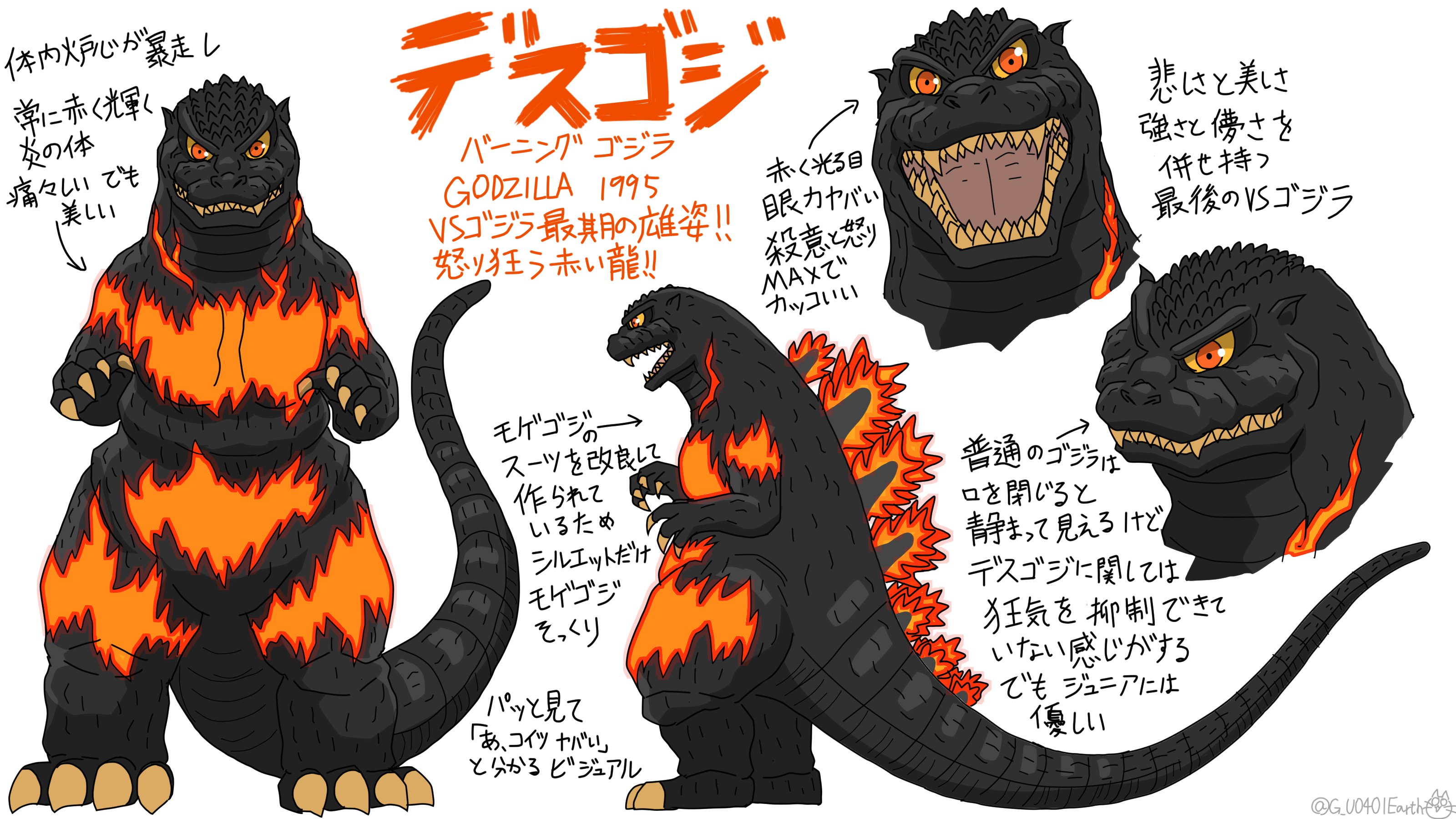 猫怪獣ノラ バーニングゴジラの デフォルメイラスト練習 ゴジラ Godzilla T Co Kgejhz9yeu Twitter