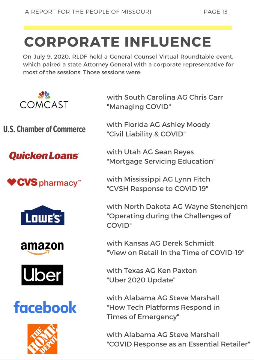 Which corporations were at this sedition shindig for $50,000+?  @comcast  @QuickenLoans  @cvspharmacy  @Lowes  @Uber_Support  @facebook  @thehomedepot... Each with a state attorney general! Uber took Paxton, the guy who was already facing 99 years in prison.