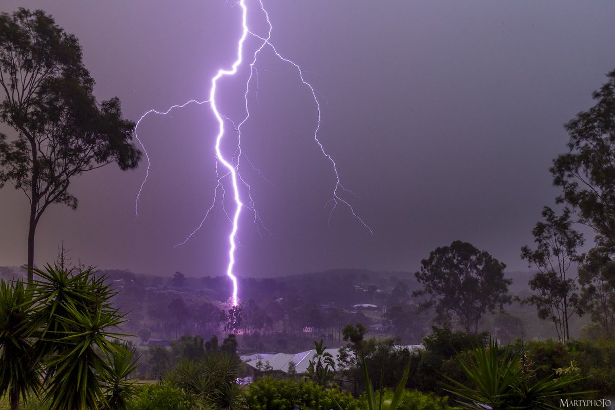 Bye bye tree! Last night's lightning show in Mundoolun, South East Queensland.