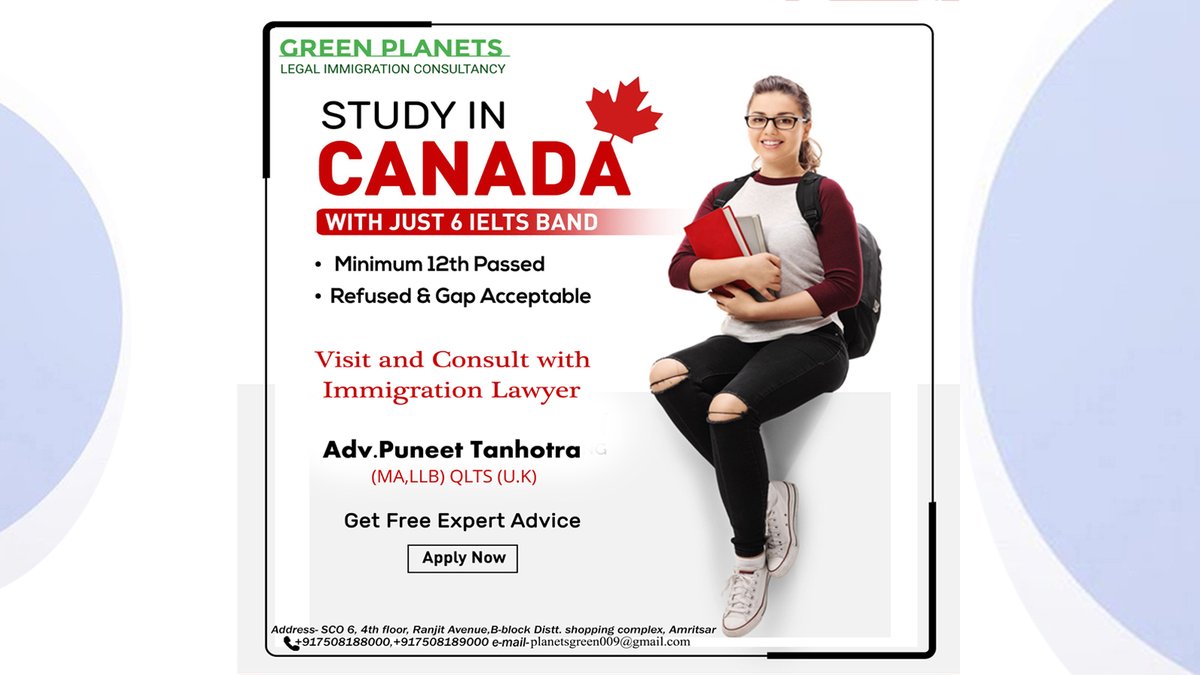 planets_green's tweet photo. Green Planets understands your concern and help you in resolving every Immigration related query.
Contact us or visit us. Book an appointment Now! Whatsapp us!
#immigration #Canada 
#studyabroad #success
#greenplanetsimmigration https://t.co/jbTNv9sCih