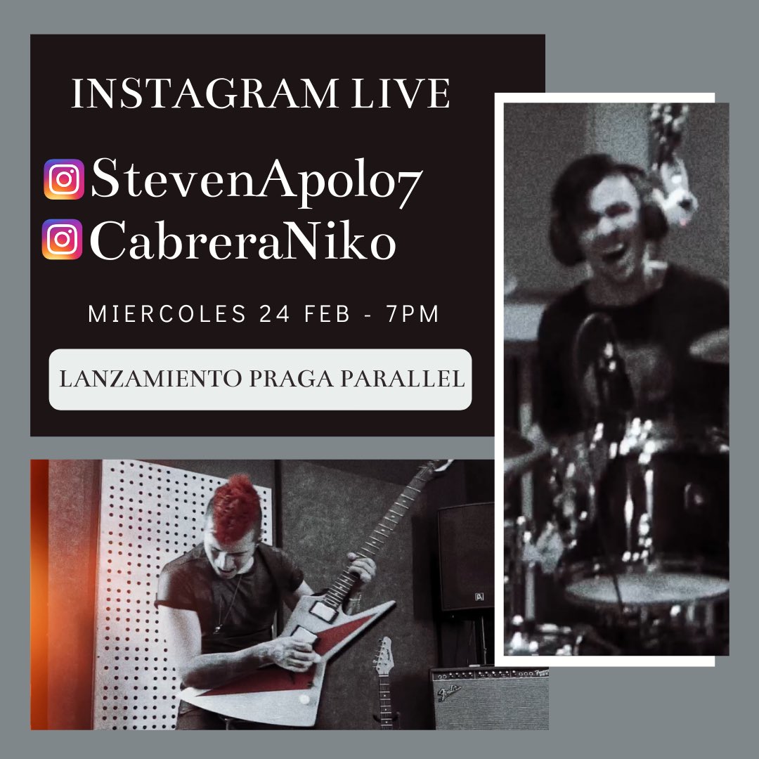 CabreraNiko's tweet photo. Mañana voy a hacer un #InstagramLive con @stevenbaquero para hablar de la realización y el lanzamiento de #PragaParallel la nueva canción de mi proyecto paralelo instrumental experimental 🔬 ahí nos vemos!! https://t.co/Cp0MplBOV3