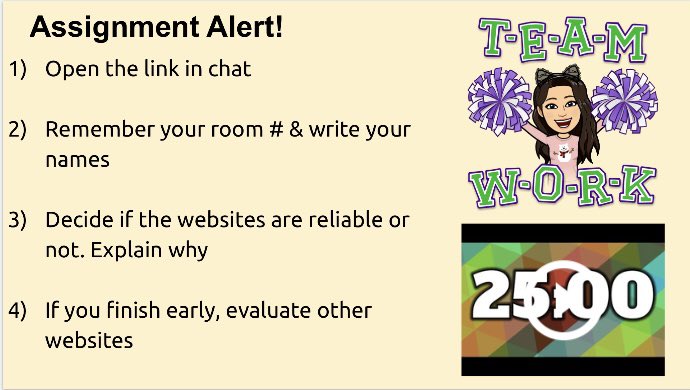Mrs_Mousseau's tweet photo. Should your grandma trust that her Netflix account has been suspended? What makes a cite reliable? Today we explored various websites to determine their reliability and whether we should use or trust them. #trustissues #howdoIknow? #yougotthis! https://t.co/GC0qvPBtsP