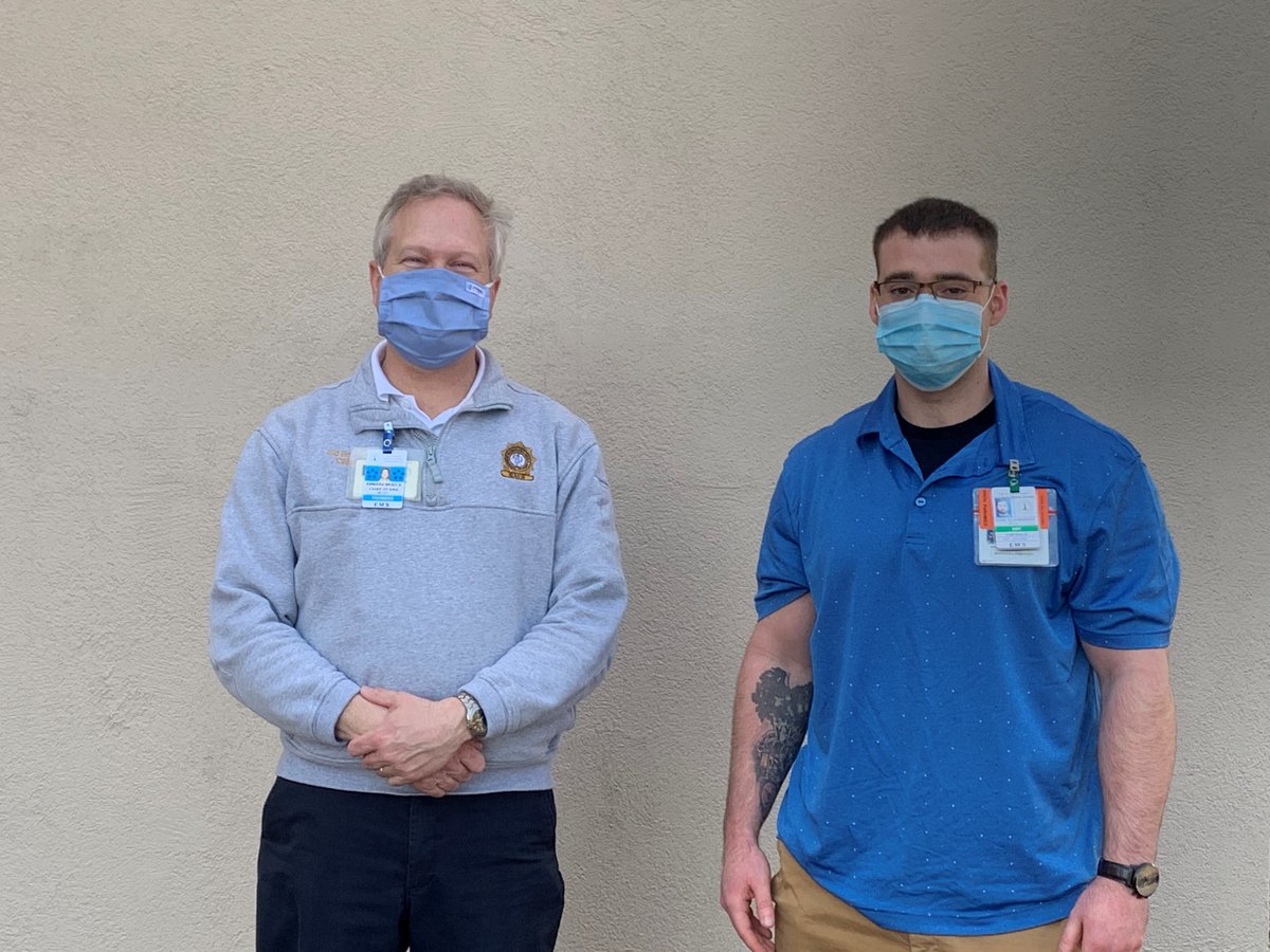 VBRescueEMS's tweet photo. Congratulations to Paramedic Ross Ellenberger (right) from Kempsville Rescue Squad! Chief Brazle (left) released Ross as a Paramedic after he completed his training and release process. Way to go Ross!
#VBEMS #Paramedic #KVRS https://t.co/PykJ4Xi9Dn