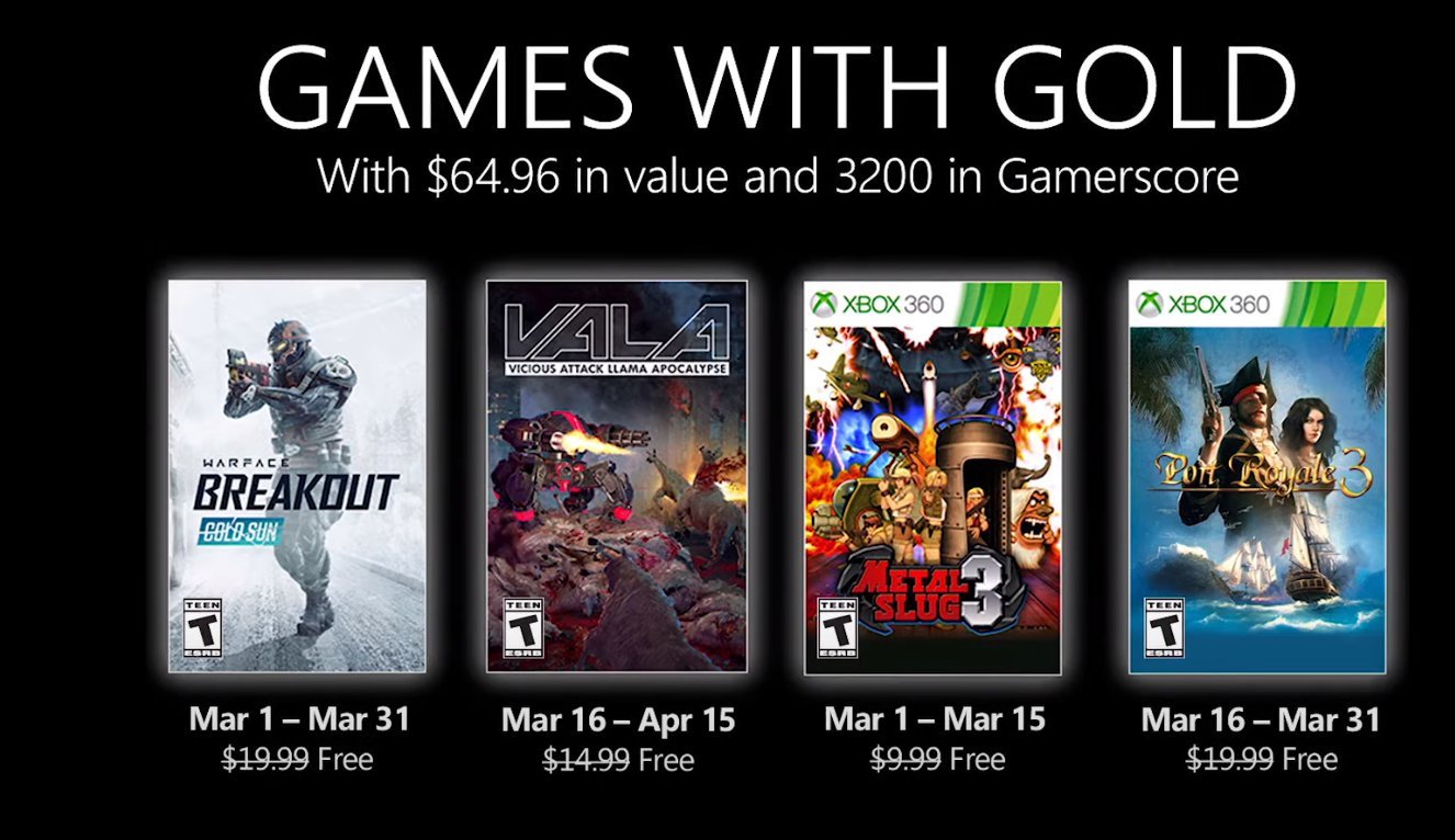 Xbox Live Games with Gold March 2021