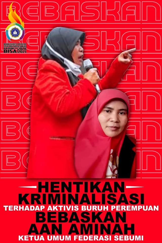 Menjelang IWD 2021 Lagi² terjadi kriminalisasi aktivis/ buruh perempuan.
Senin, 22 Februari 2021, Bu Aminah (bu aan) ketua Federasi Serikat Buruh Militan (F-Sebumi) ditahan di rutan perempuan kelas II A (lapas Sukamiskin Bandung)