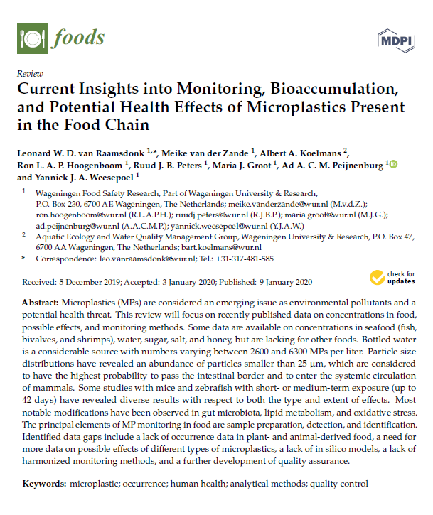 Foods_MDPI's tweet photo. #mdpifoods happy to share the high cited Editor’s Choice review "Current Insights into Monitoring, Bioaccumulation, and Potential Health Effects of #Microplastics Present in the #Food_Chain" by Leonard W. D. van Raamsdonk et al.
🔗Read the full-text freely https://t.co/jl1rV76jEE https://t.co/MOMIQaaSe5