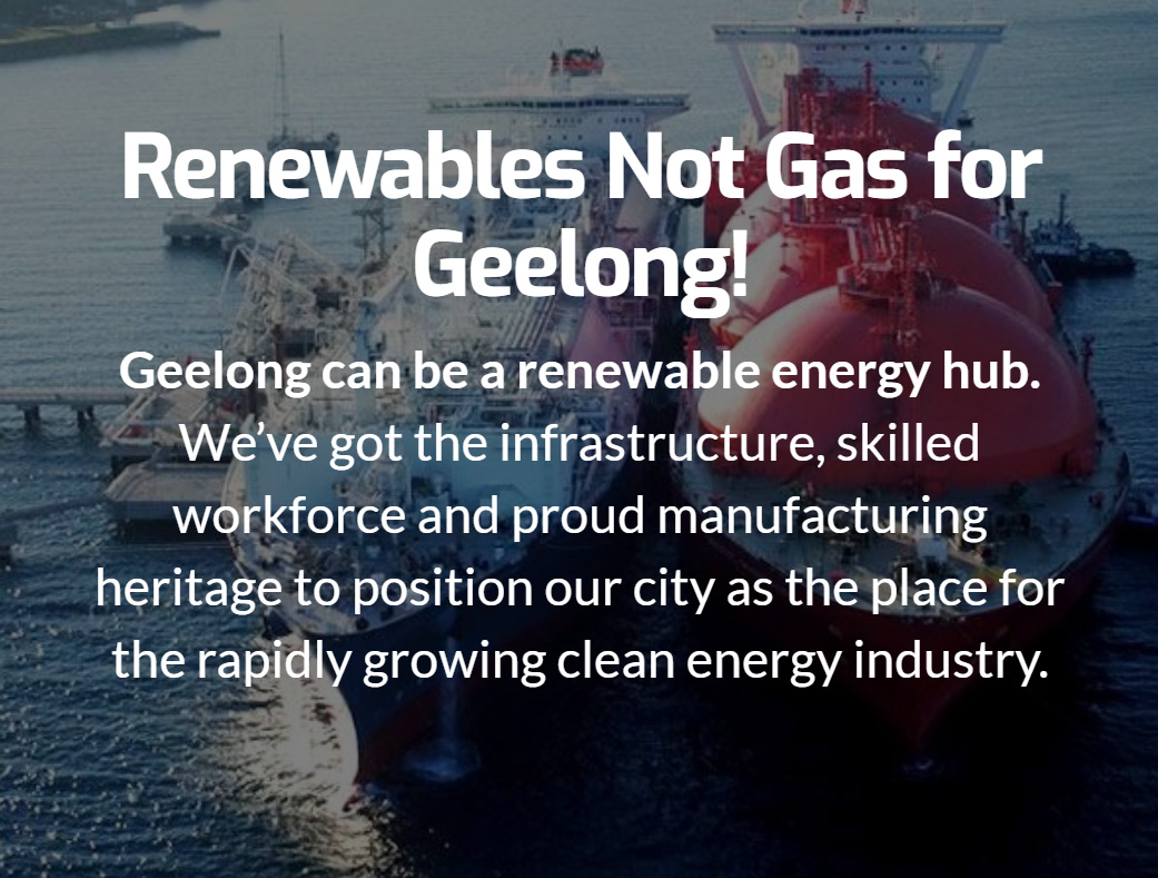 #GasFreeGeelong: Sign the petition to Richard Wynne, Victorian Planning Minister, and tell him to reject the gas import terminal component of Viva’s proposed energy hub in Geelong: geelongsustainability.org.au/grng

#GeelongRenewablesNotGas #GasFreeAustralia #GetOffGas #TurnOffGas #Energy