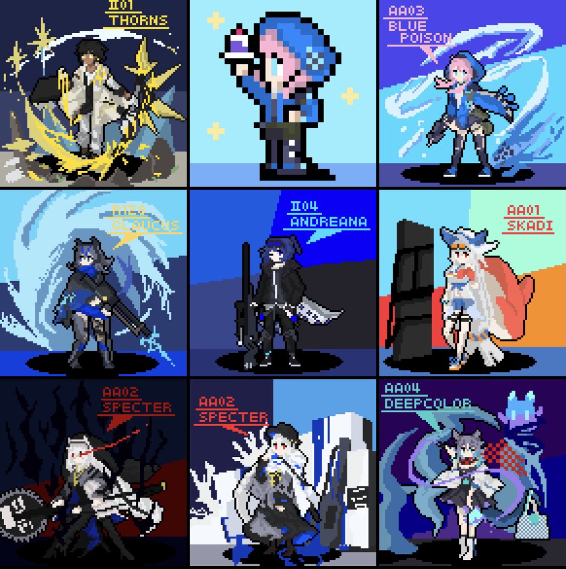 海関連のオペレーターのドット絵まとめ...
#アークナイツ #明日方舟 