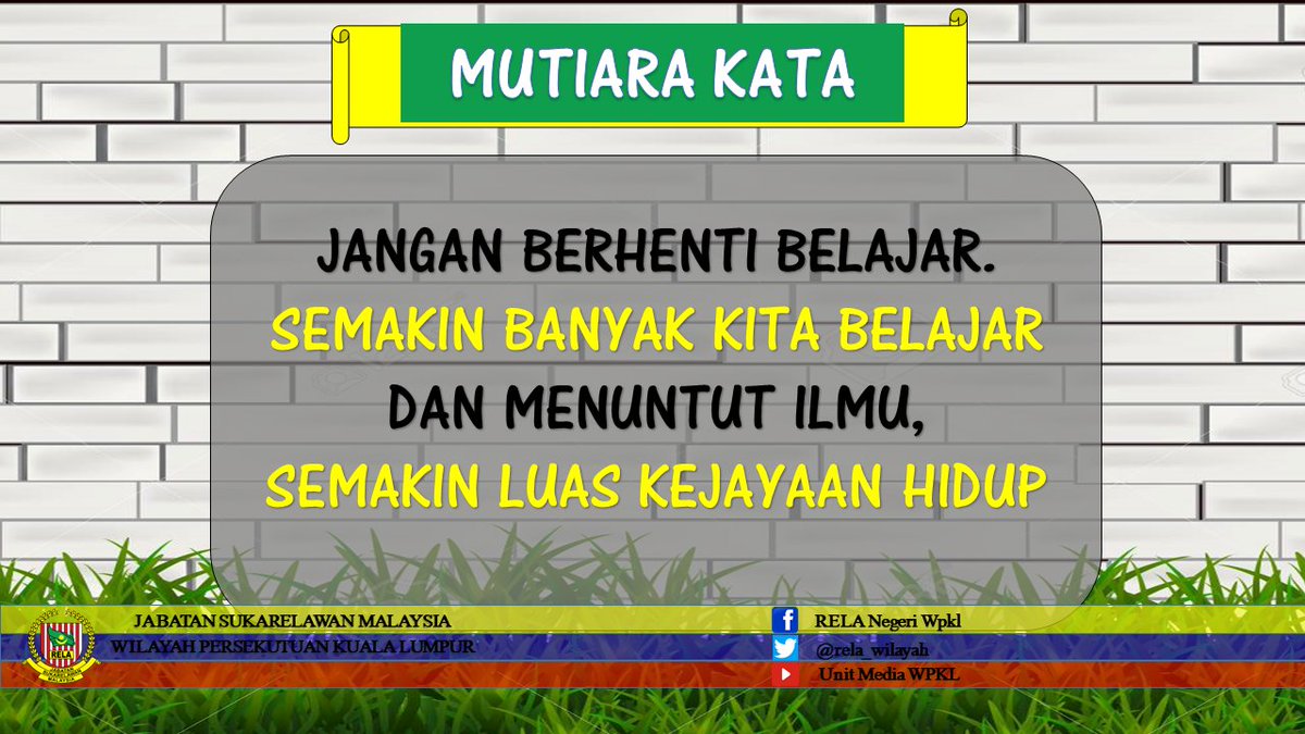 Assalamualaikum dan Selamat pagi.
Jangan takut dan segan untuk setiap tindakan yang anda lakukan. Seluruh kehidupan adalah satu ujian.

facebook.com/relawpkualalum…