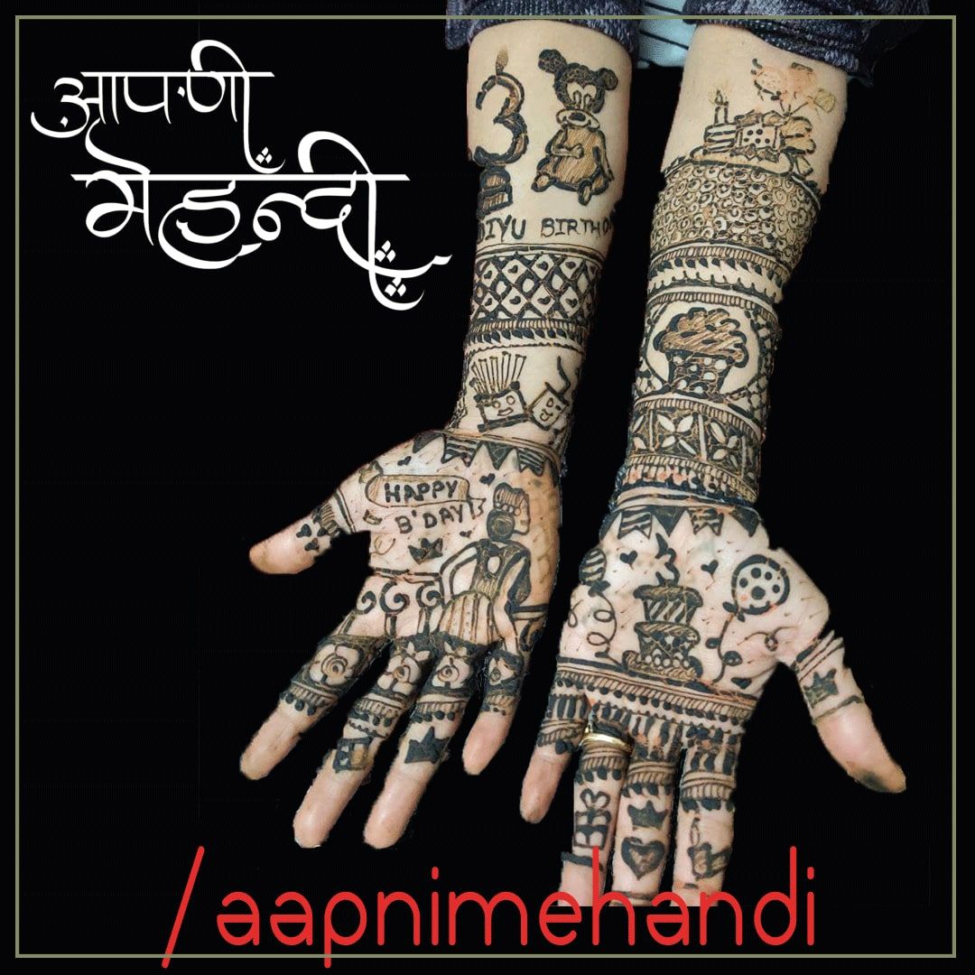 We have all kind of designs of mehandi⠀
⠀
Take a look at our ⠀
Birthday special Mehandi..