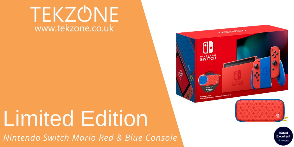 Enjoy console gaming with the new Mario Red &amp; Blue Edition Nintendo Switch Console 🔴🔵 Limited stock now available at Tekzone: bit.ly/3tYC0ka