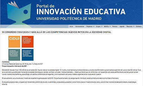 IEducativa_UPM's tweet image. Fin participación: 3 marzo. XI Congreso CIDUI 2020+1 Más allá de las competencias: nuevos retos en la sociedad digital. Universitat Oberta de Catalunya, 29, 30 de junio, 1 y 2 de julio 2021
innovacioneducativa.upm.es/quincenal/2021…
@CIDUI_congress #CIDUI2021