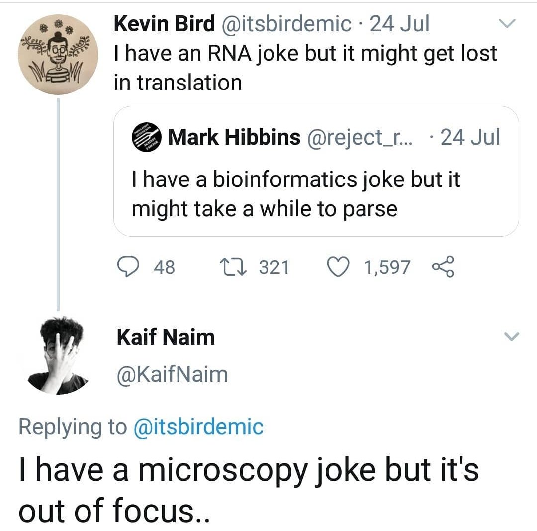 bio_geeks's tweet photo. I have a joke on transposons, I'll tell you only when they stop jumping! 😂

Follow @bio_geeks for more fun &amp; creative information posts!
#biogeeks #biology #biotechnology #lifesciences #microbiology #biochemistry #cellbiology #immunology #science #sciencefiction #research  #dna https://t.co/OLGtEzAAF7