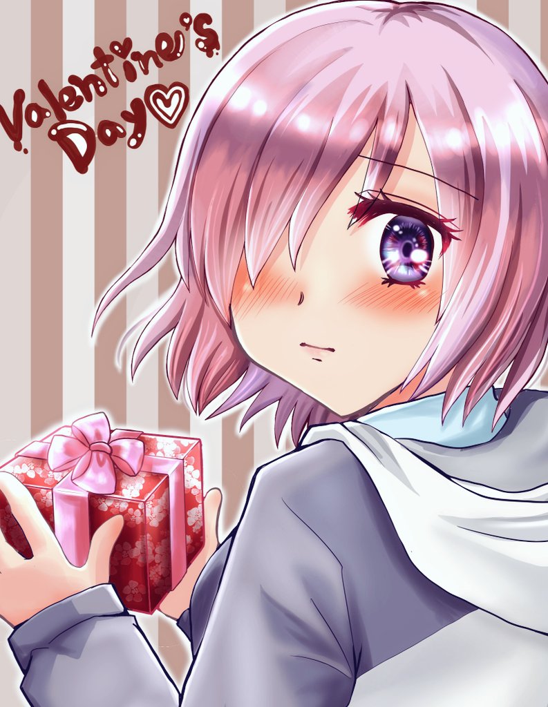 じおんong Zi Fgoイラスト練習中 バレンタインマシュ チョコ渡したいけどどうしようーと様子を見てる感じ 表情迷ったので差分で照れて困り顔っぽいのも Fgo バレンタインイラスト バレンタインデー マシュ キリエライト チョコくれ