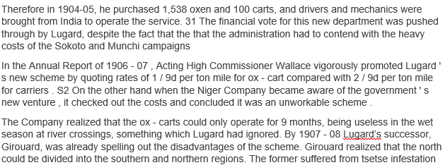 12/is cheapereven Lugard's false estimates favoring wheeled transport were disproved on ground when his ambitious attempt at introducing carts in colonial nigeria ended in failure - the Niger company had already calculated the costs and realized lugard's wouldn't be feasible