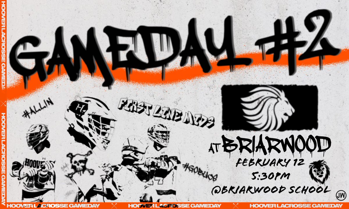 IT’S GAMEDAY! FRIDAY NIGHT LIGHTS

🥍: GAME 2 | 2021
🆚: Briarwood Christian School
<a href="/BCS_Lacrosse/">Lions Varsity Lacrosse</a> 
📍: Briarwood Football Stadium
⏰: Varsity 5:30pm
⏰: JV 7:30pm

#ALLIN #GOBUCS