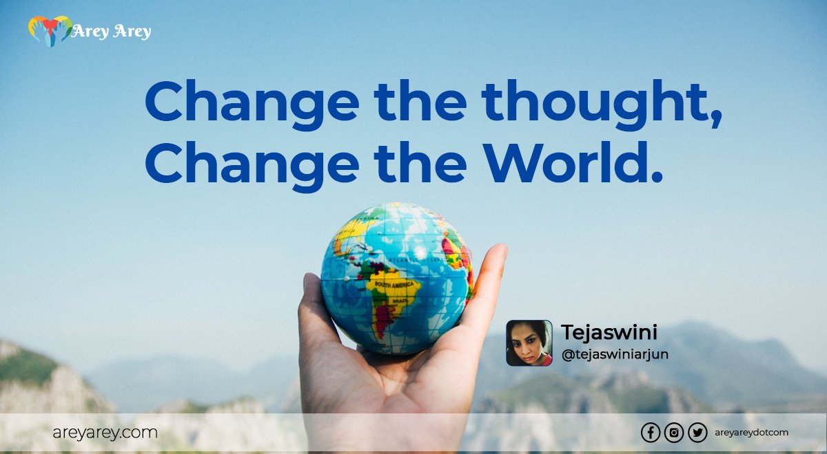 areyareydotcom's tweet photo. Change the thought, Change the World.

~ by @tejaswiniarjun

#AreyArey #blog #blogging

https://t.co/k3TAevaHrO https://t.co/oCTsX3vonS
