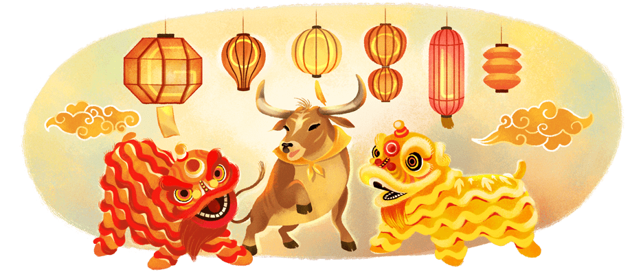 Happy Lunar New Year 🌕

Today marks the start of the Year of the Ox 🐂—the 2nd animal of the zodiac &amp; a symbol of positivity, hard work, &amp; a bountiful year to come 🧧

Learn more with #GoogleDoodle → goo.gle/2YKnAW9
