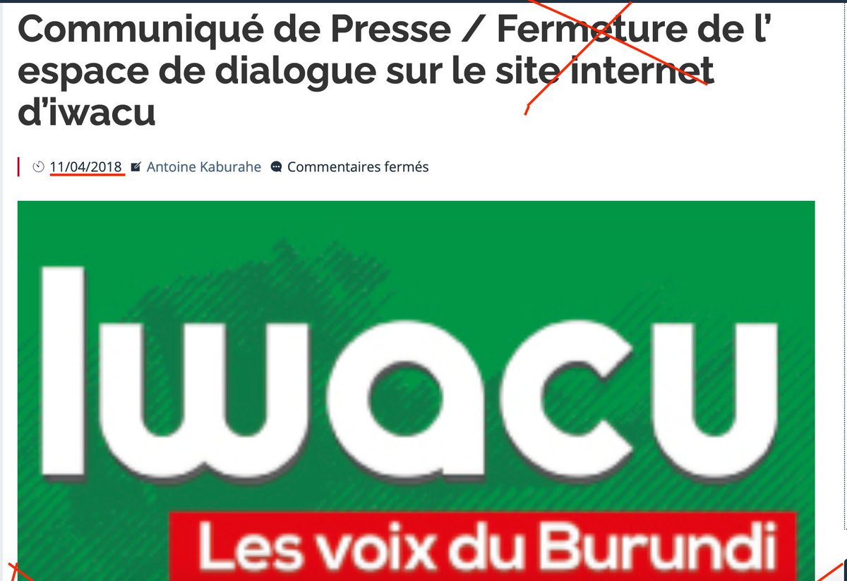 AntoineKaburahe's tweet photo. Urgent/Le CNC a informé le directeur de @iwacuinfo que "les restrictions imposées au journal sont levées".Notre site sera de nouveau accessible depuis le #Burundi et le forum est ouvert.Merci à tous ceux qui nous soutiennent.Restons debout pour la liberté de l'info @RSF_inter https://t.co/eRmVTQ8q7o