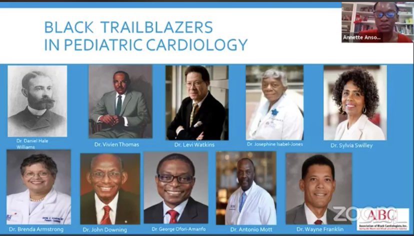 JL_WilliamsMD's tweet photo. Dr. Ansong @kiddiehearts put together this amazing slide of giants in pediatric cardiology at the end of our webinar. They paved the way for me.  #BlackHistoryMonth @ABCardio1 https://t.co/OMykV8oCzT