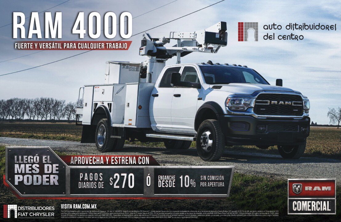 AutoDistribuid3's tweet image. Fuerte, Versátil para cualquier trabajo... #ram4000 estrena con tan solo 💰$270 pesos diarios... #trabajo #emprendedores #negocios