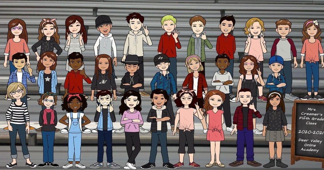 Fifth graders in Mrs. Creamer’s class created their own avatars using <a href="/Pixton/">Pixton</a> We love each and everyone of you! ❤️ <a href="/schubert_shelly/">Shelly Schubert</a> <a href="/DrFinchDVUSD/">Curt Finch, PhD</a>