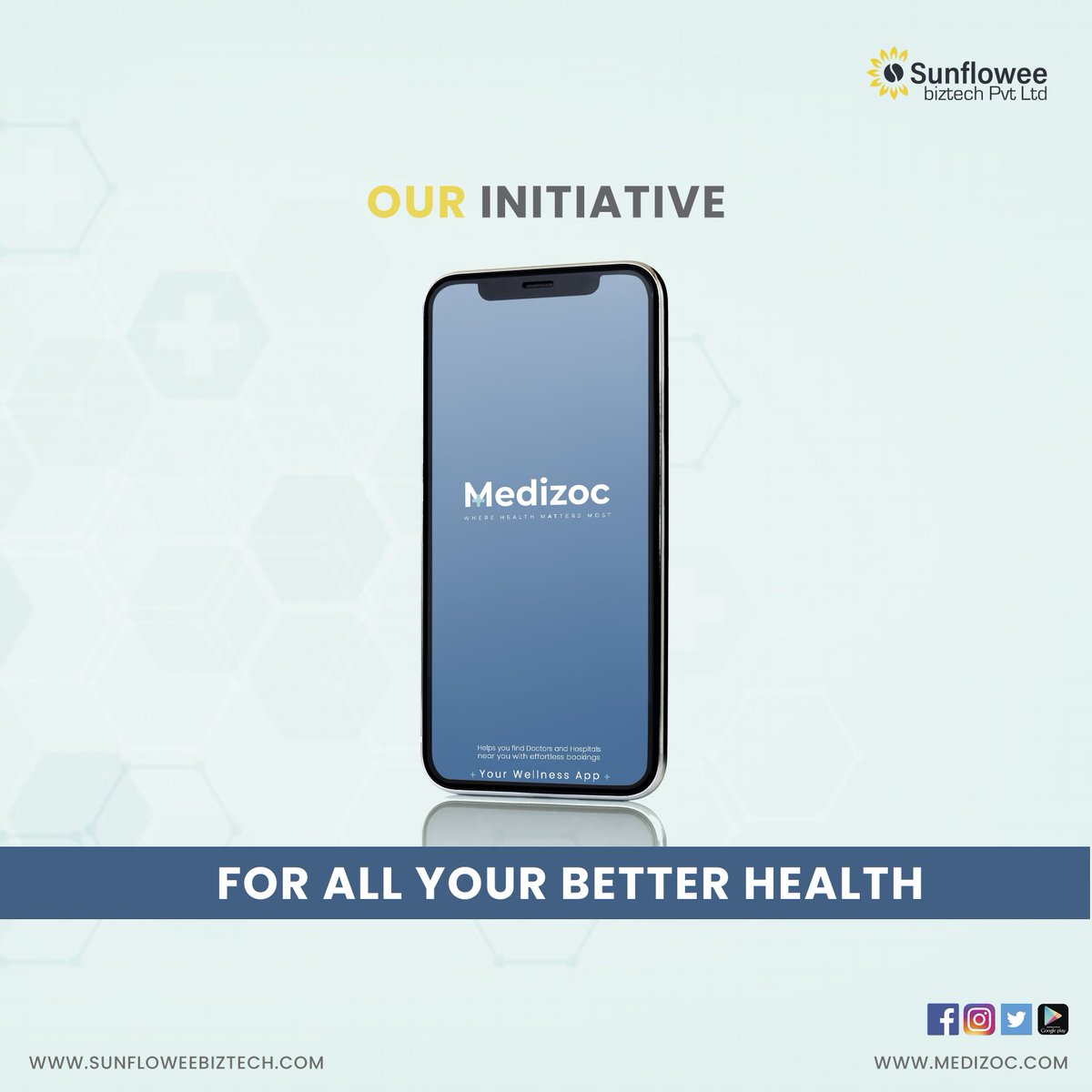 Together for your better health!

@Medizoc_App  is a part of Sunflowee family. 

Download the app and book your appointment online!

medizoc.com
.
.

.

.

#onlineappointment #hellodoctor #medizoc #practo #appdevelopment #webdevelopment #softwarecompany