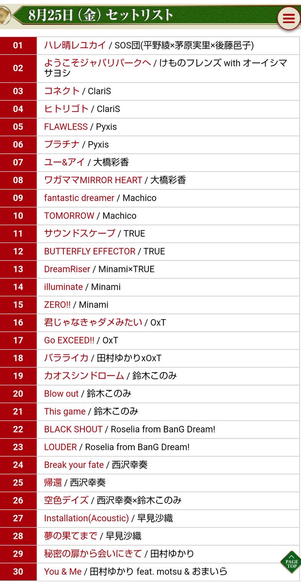 アニサマ 2017 セトリ