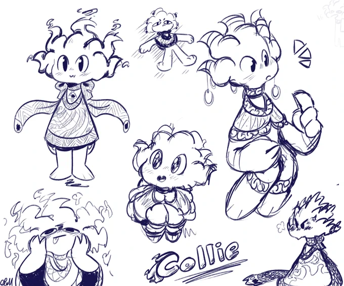 Had some fun just doing some doodles of Collie. Played around with some different outfits for him! 