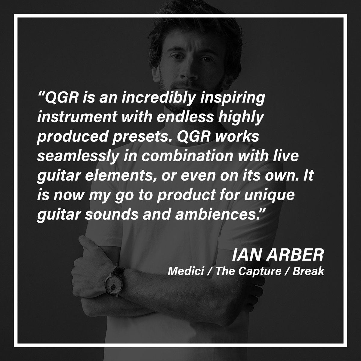 ValiantSamples's tweet photo. From composer Ian Arber @ianarber :

"QGR is an incredibly inspiring instrument with endless highly produced presets. QGR works seamlessly in combination with live guitar elements, or even on its own. It is now my go to product for unique guitar sounds and ambiences." https://t.co/yuk87Dx6iD