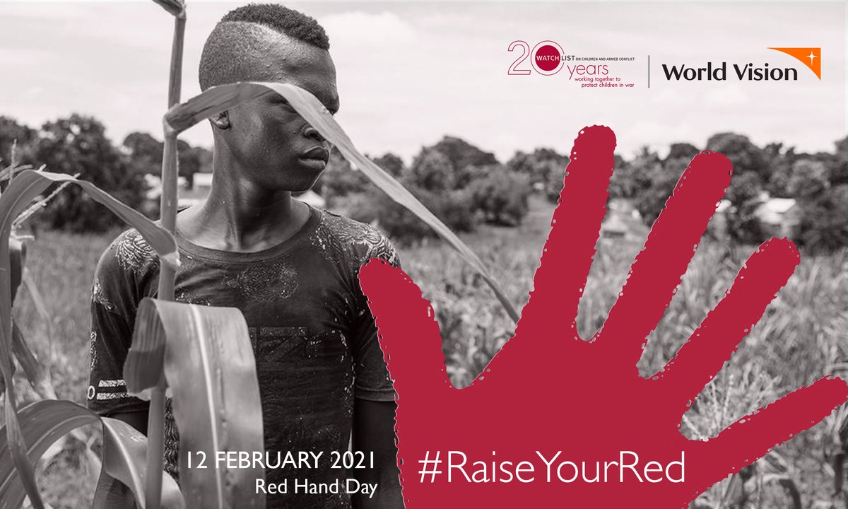 As an organisation, World Vision believes that all children should have the opportunity to experience life in all its fullness. We stand against the recruitment & use of children by armed forces & armed groups. #RaiseYourRed with us today #RedHandDay