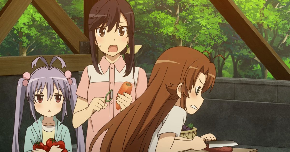 TV 애니메이션 '논논비요리 논스톱' 제6화 「みんなでキャンプに行った(모두 함께 캠프를 갔어)」의 선행컷이 공개되었습니다. https://tentaku.net/4209...