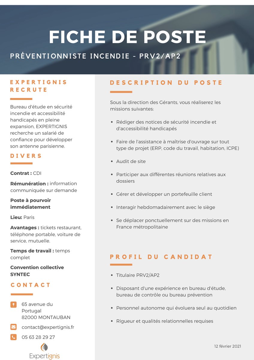 EXPERTIGNIS's tweet image. 🟠 EXPERTIGNIS poursuit son développement et recherche un nouveau collaborateur sur Paris. 
A vos candidatures!