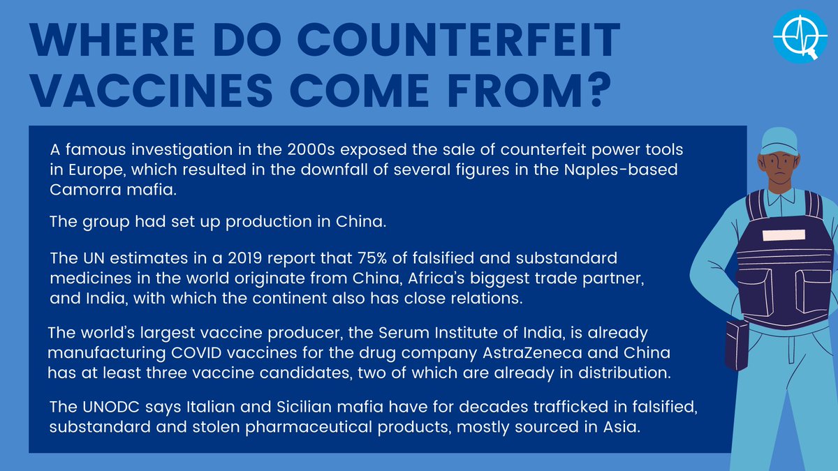 11. But where do counterfeit medical products that end up in  #Africa come from?  #China (Africa’s biggest trade partner) and  #India.  https://bit.ly/3qcHXYm 