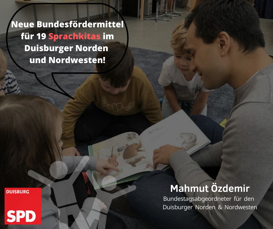Mahmut Özdemir freut sich über Fortführung der „Sprach-Kitas"

Der SPD-Bundestagsabgeordnete für den Duisburger Norden und Nordwesten, Mahmut Özdemir, freut sich sehr über die Fortsetzung des Bundesprogramms „Sprach-Kitas: spd-duisburg.de/mahmut-oezdemi…