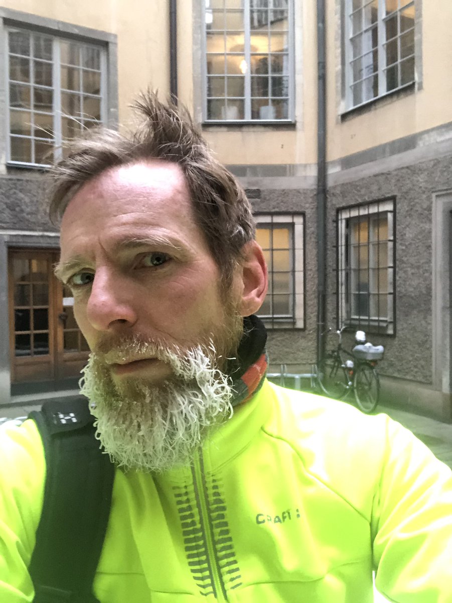 Idag är det #vintercyklingens dag!
Allt du behöver veta om vintercykling finns i min gamla film här: m.facebook.com/jforssmed/vide…

(Ska förstås cykla idag, bilden dock från cyklingen till Riksdagen i onsdags. -16 vid start. Jag är egentligen glad på bilden, men ansiktet var stelt.)