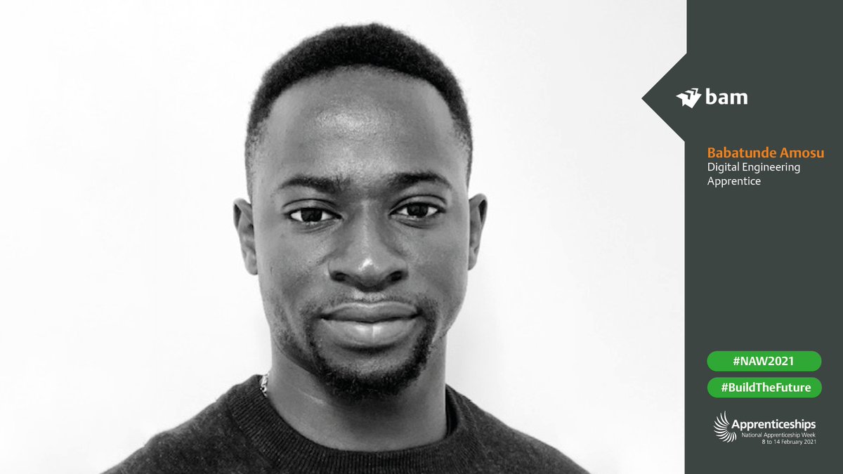 bamukandireland's tweet photo. Babatunde is a digital apprentice at BAM - "BAM’s vision to be a digital leader really resonated with me. The opportunity to be at the forefront of the digital transformation was one of the main reasons why I chose an apprenticeship with BAM. #NAW2021 #BuildTheFuture @goconstruct https://t.co/JtE4sRjOsK