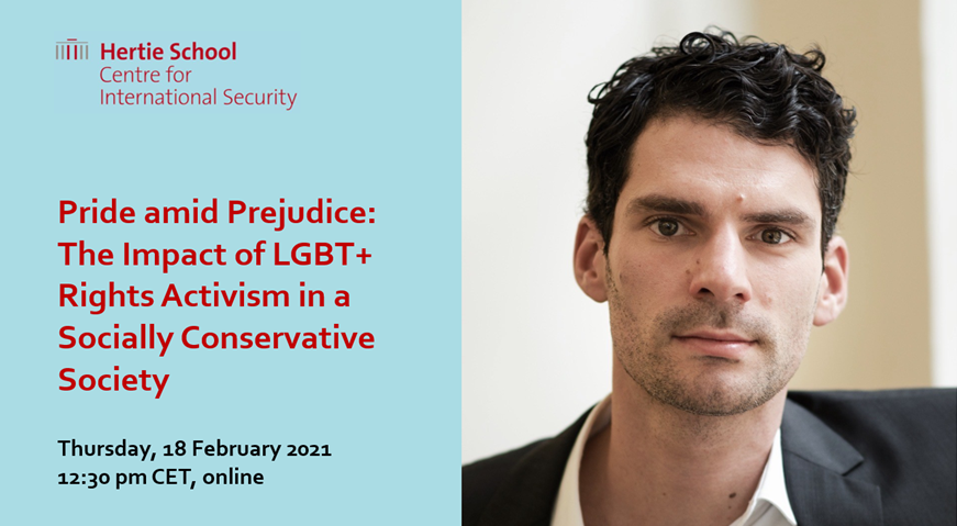 Hertie_Security's tweet photo. Don’t miss our next international #security research colloquium on Feb 18 at 12:30 pm CET: Our fellow @Phillip_Ayoub of @Occidental will present his new paper on the impact of LGBT+ rights activism in conservative societies. Register now 👉 https://t.co/XaJtdn6VRP https://t.co/6ATyAkIiN5