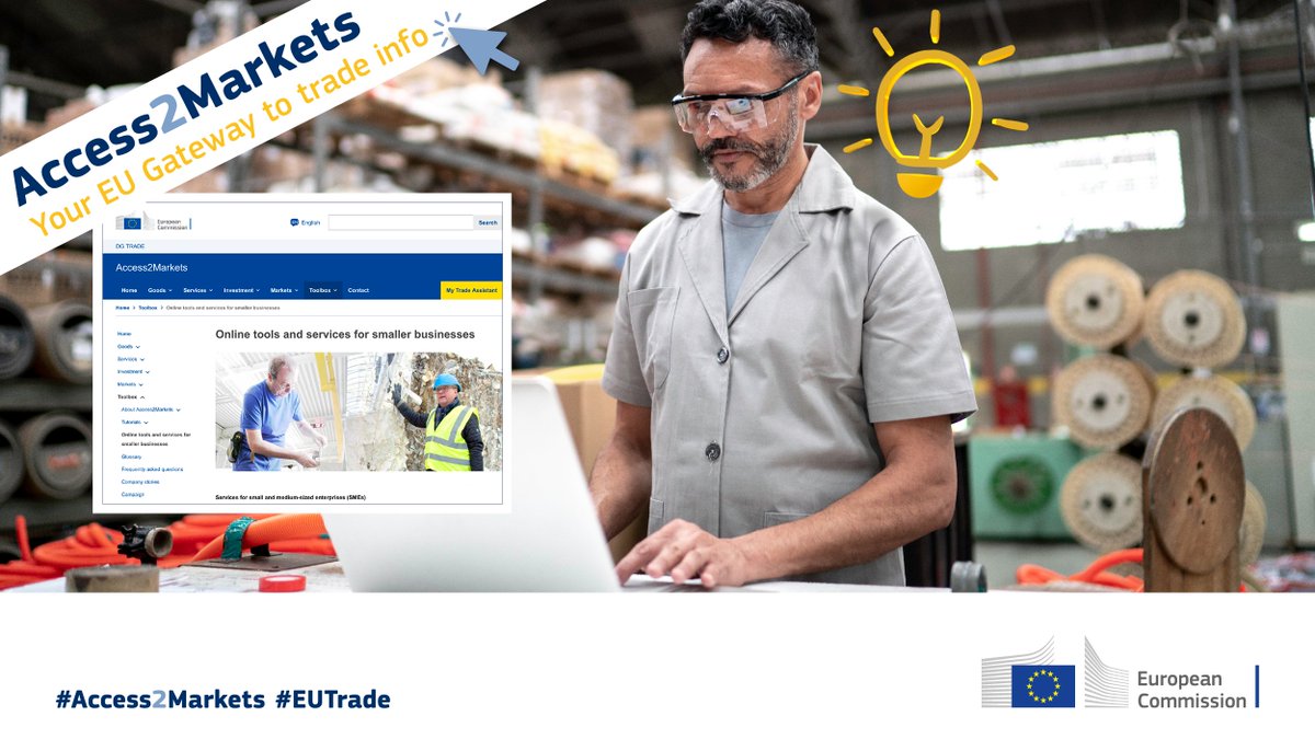 Trade_EU's tweet photo. Attention all traders! Join us for our next #Access2Markets training seminar!

We’ll be guiding you through the different trade tools on the website.

In English, with interpretation in 🇫🇷 🇩🇪 🇪�� 🇵🇱 🇷🇴 
When? 10 February 2022, 9-11 AM CET

Register now: https://t.co/V5cxCEVf5Q https://t.co/Zs8lT1ANGk