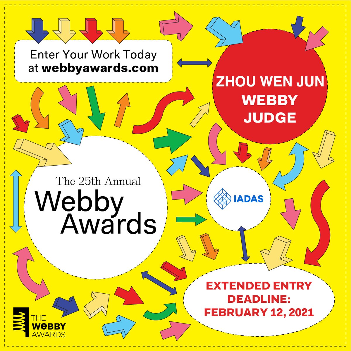 ZhouWenJun524's tweet photo. #ZhouWenJun #周文君 Honor As a #Webbys Judge, @TheWebbyAwards, 荣幸担任：美国Webby Awards评委。The internet's highest honor. by IADAS. 互联网最高奖！
I’m looking forward to seeing your work. the extended deadline is this Friday, Feb 12th!

#Design #Awards #Judge #评委 https://t.co/UCcXmh6NjU