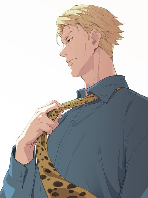 「adjusting necktie leopard print」 illustration images(Latest)