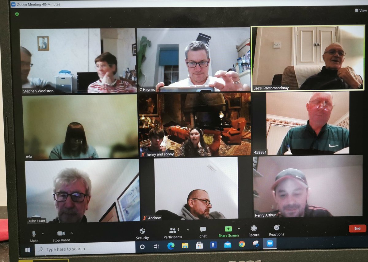 corbytownttc's tweet photo. Getting some of the members together for a zoom quiz. A club that plays together, stays together. We will get back to playing table tennis again soon but in the meantime it will be a battle of the brains. #lockdowncommunity #quiz @TableTennisENG @lovecorbyuk https://t.co/QxnJtJ3YK9