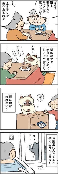 猫に振り回されるのがしあわせ猫飼いさんならではのあるあるのお話その3です?第103話「たいへんはしあわせ」はこちらから⇒(『猫のおふくちゃん』の最新話は毎週金曜日に連載中!#猫のおふくちゃんもっと読む 