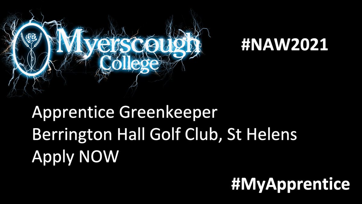 NEW VACANCY 
Apprentice Greenkeeper required at Berrington Hall Golf Club, St. Helens
Apply here: findapprenticeship.service.gov.uk/apprenticeship…
#NAW2021 #BuildTheFuture