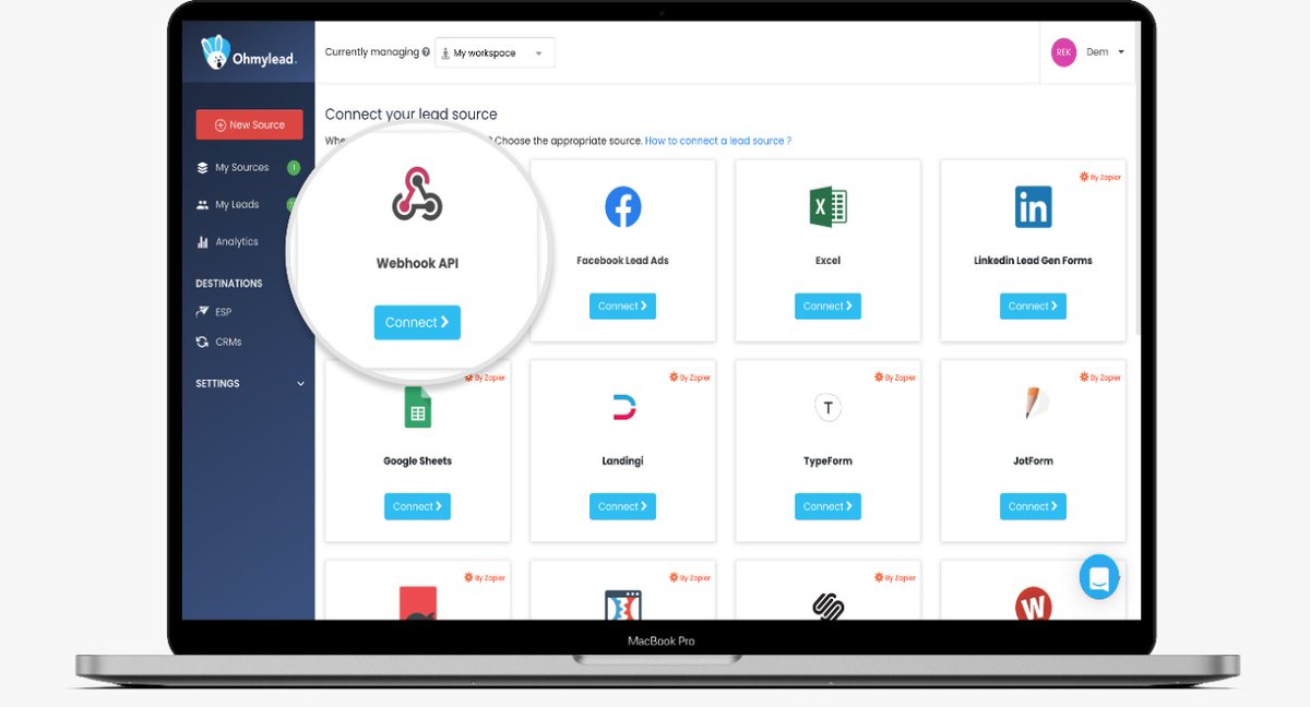 ohmylead's tweet photo. New feature alert 🚨 
You can now create a  #webhook lead source on  #Ohmylead and start receiving leads natively from some of the most popular  #LeadGeneration tools online. To name a few: @ClickFunnels @Landingi @Unbounce https://t.co/jQ7RSJIXGG